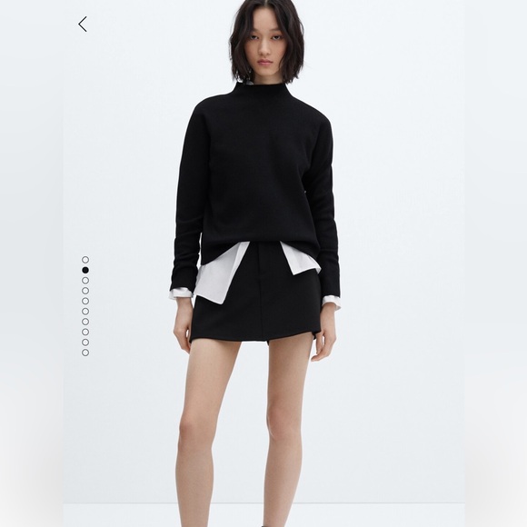NWT Mango Perkins-Neck Sweater Black - Picture 2 of 11